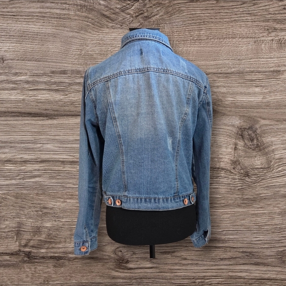 Cisono Classic Blue Distressed Denim Jacket  Size L - Picture 2 of 7